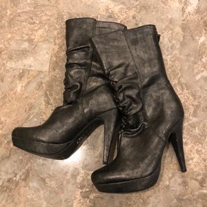 High heel boots mid calf
